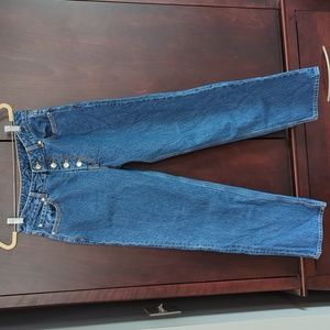 Ganni button fly relaxed straight leg jeans 30